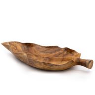 Duża Misa Liść z Drewna Tekowego - 40x24x5 cm