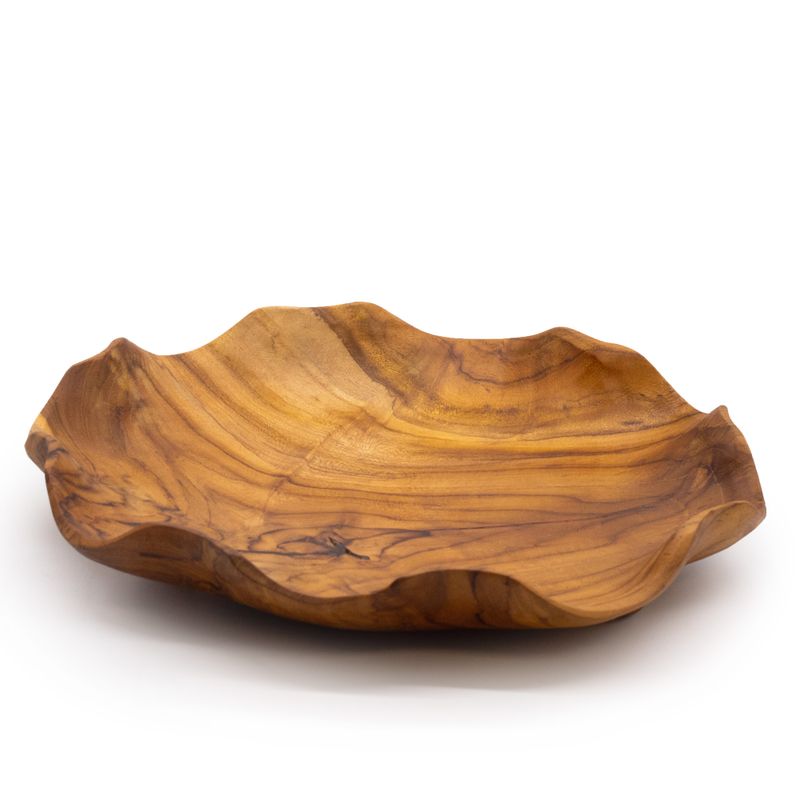 Fantazyjna Misa na Owoce z Drewna Tekowego - 28x5.5 cm