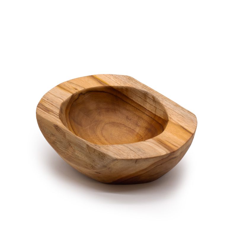 Średnia Misa z Drewna Tekowego z Grubszymi Ściankami - 20x7 cm