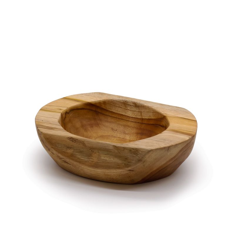 Średnia Misa z Drewna Tekowego z Grubszymi Ściankami - 20x7 cm