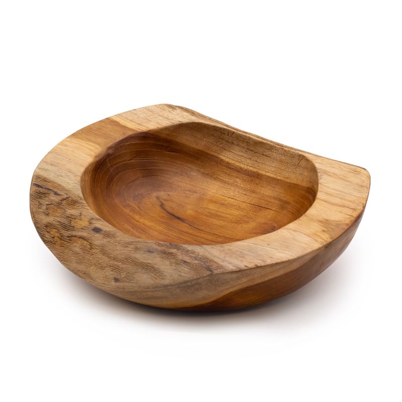 Średnia Misa z Drewna Tekowego z Grubszymi Ściankami - 20x7 cm