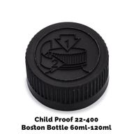 Zakrętka Push Off 22 mm do Butelki Boston (120 ml) - Czarny Plastik