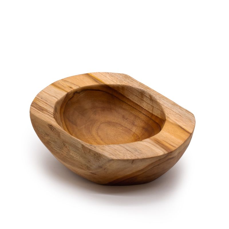 Średnia Misa z Drewna Tekowego z Grubszymi Ściankami - 20x7 cm