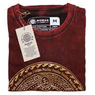 Czerwony T-Shirt z Efektem Sprania - Czakra - M