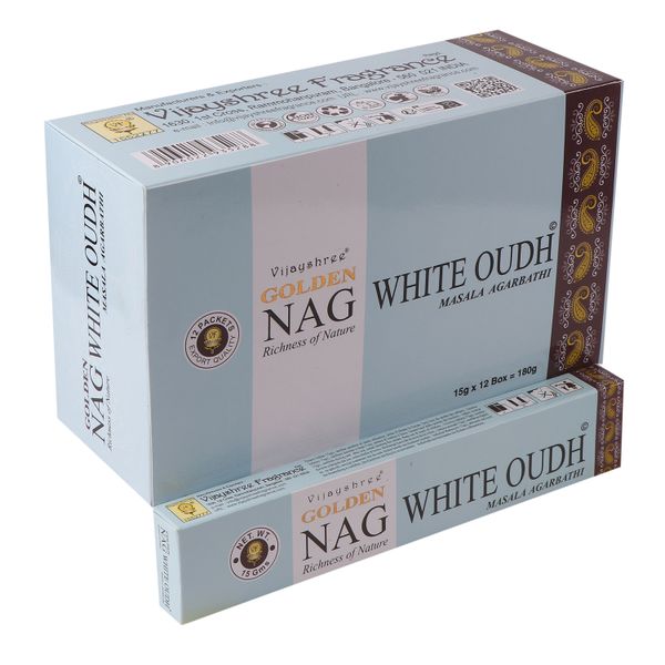 Kadzidełka Golden Nag 15 g - Białe Oud