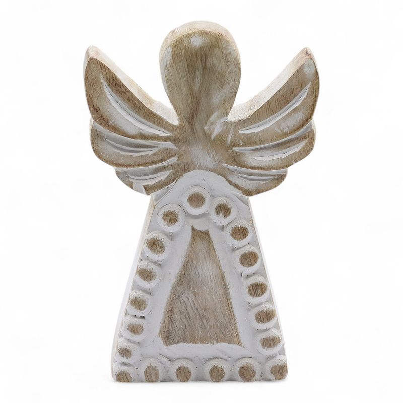 Anioł z Drewna Mango - Whitewash - 13 cm