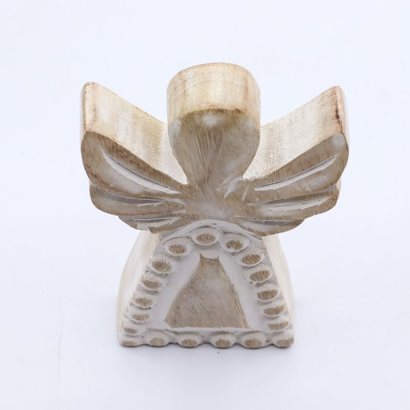 Anioł z Drewna Mango - Whitewash - 13 cm