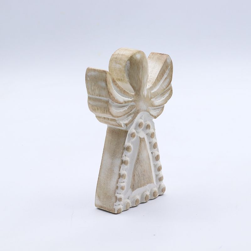 Anioł z Drewna Mango - Whitewash - 13 cm