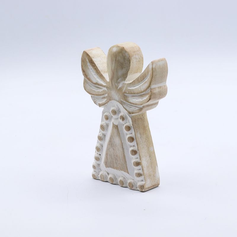 Anioł z Drewna Mango - Whitewash - 13 cm