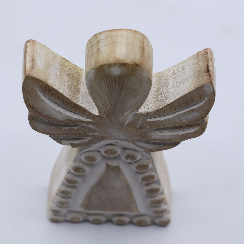 Anioł z Drewna Mango - Whitewash - 13 cm
