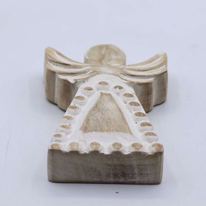 Anioł z Drewna Mango - Whitewash - 13 cm