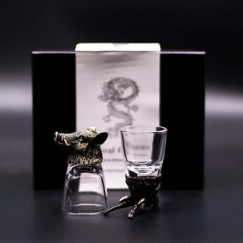 Zestaw 6 Kieliszków Bottom Up (50 ml) - Dzikie Leśne Stworzenia