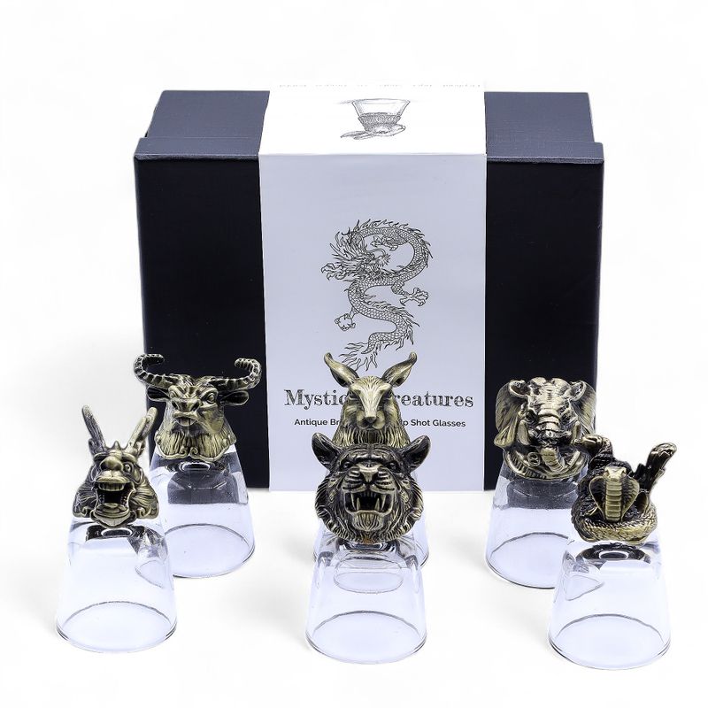 Zestaw 6 Kieliszków Bottom Up (50 ml) - Mistyczne Stworzenia