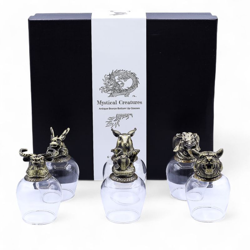 Zestaw 6 Kieliszków Bottom Up (100 ml) - Mistyczne Stworzenia