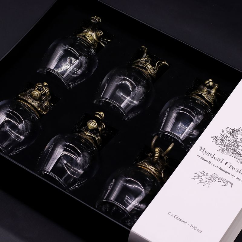 Zestaw 6 Kieliszków Bottom Up (100 ml) - Mistyczne Stworzenia