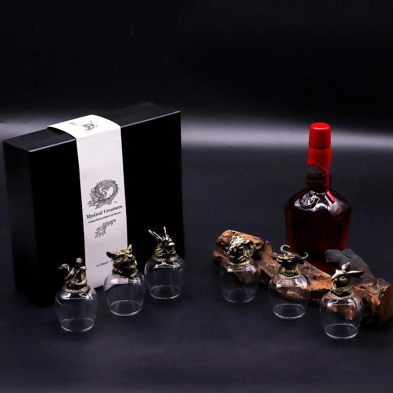Zestaw 6 Kieliszków Bottom Up (100 ml) - Mistyczne Stworzenia