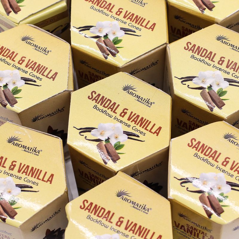 Kadzidełka Stożkowe Backflow Masala - Drzewo Sandałowe i Wanilia