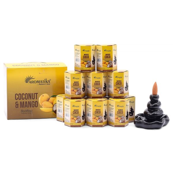 Kadzidełka Stożkowe Backflow Masala - Kokos i Mango