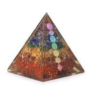 Średnia Piramida Orgonit 7x6 cm - Miedziane Pręty - 7 Czakr