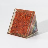 Średnia Piramida Orgonit 7x6 cm - Miedziane Pręty - 7 Czakr