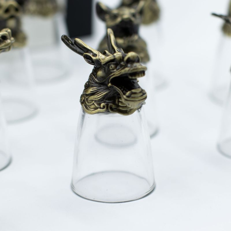 Zestaw 12 Kieliszków Bottom Up (25ml) - Chińskie Zwierzęta Zodiaku