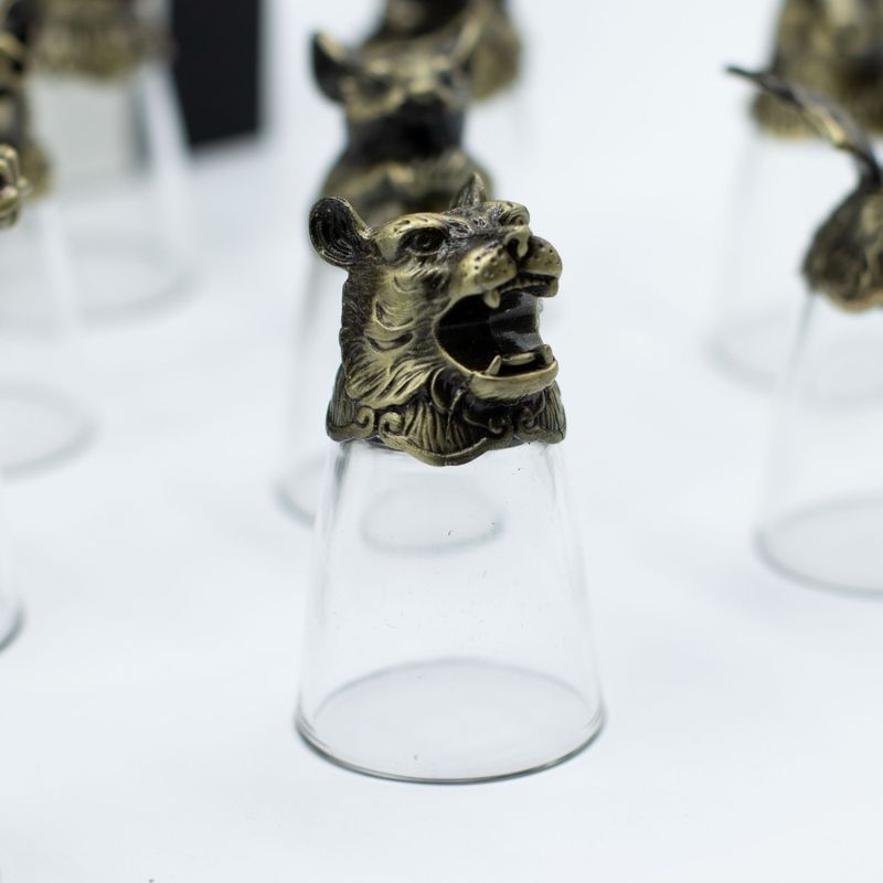 Zestaw 12 Kieliszków Bottom Up (25ml) - Chińskie Zwierzęta Zodiaku
