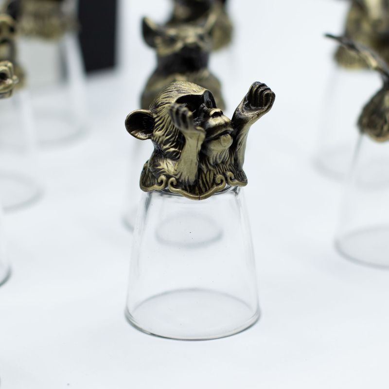 Zestaw 12 Kieliszków Bottom Up (25ml) - Chińskie Zwierzęta Zodiaku