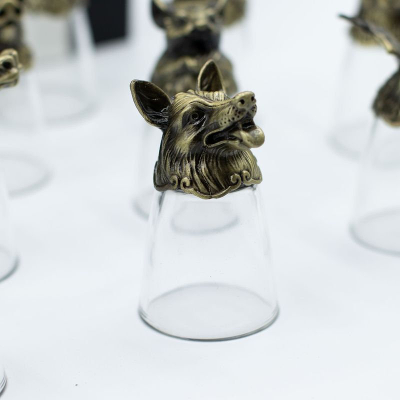 Zestaw 12 Kieliszków Bottom Up (25ml) - Chińskie Zwierzęta Zodiaku