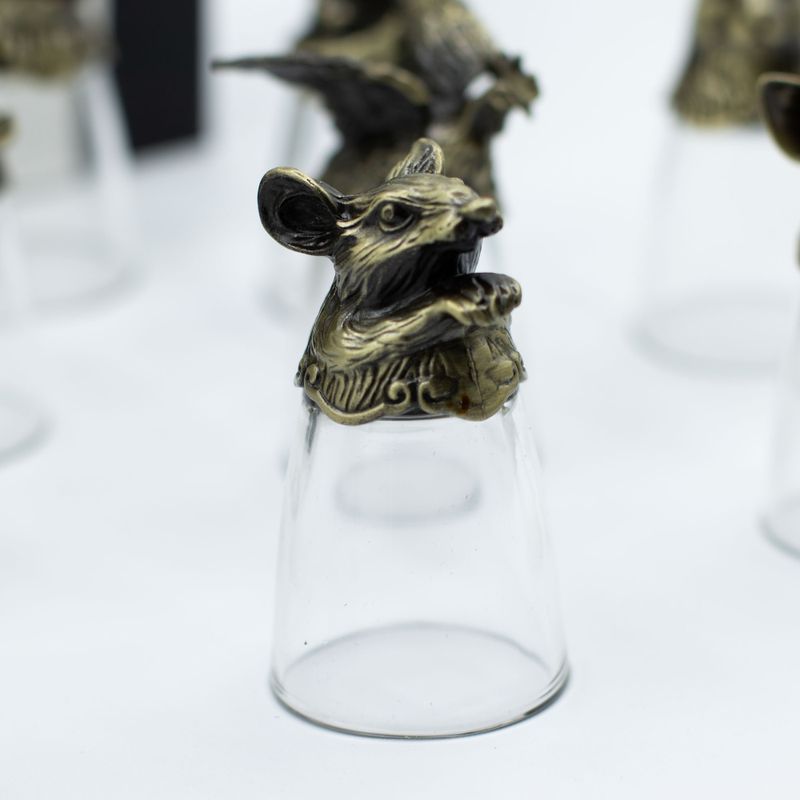 Zestaw 12 Kieliszków Bottom Up (25ml) - Chińskie Zwierzęta Zodiaku