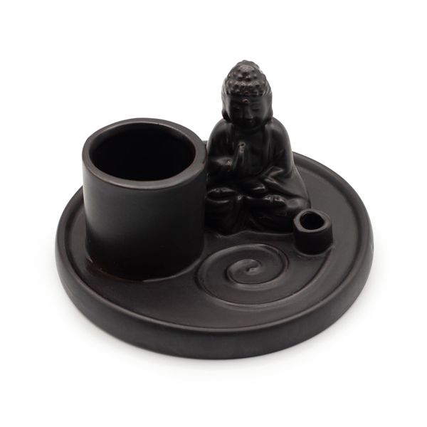 Wielofunkcyjna Podstawka pod Kadzidełka Budda - Czarna Matowa