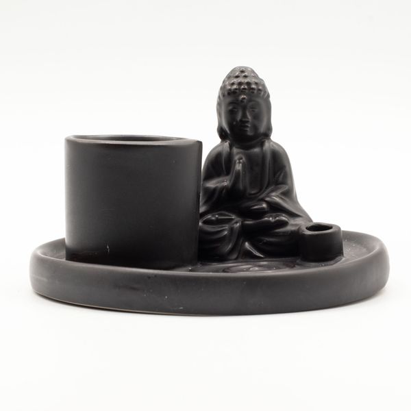 Wielofunkcyjna Podstawka pod Kadzidełka Budda - Czarna Matowa