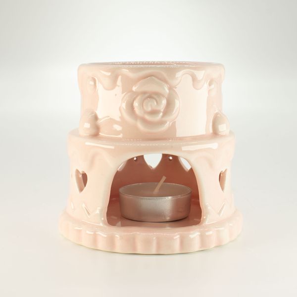 Ceramiczny Kominek Zapachowy Tort - Serca - Różowy