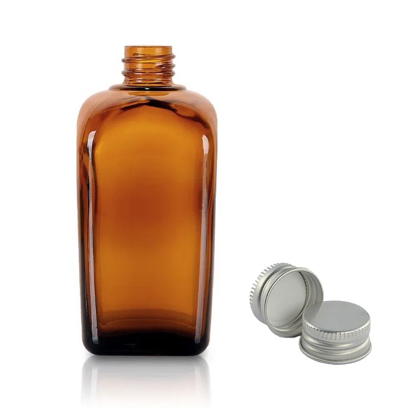 50 ml Butelka z Bursztynowego Szkła z Aluminiową Zakrętką