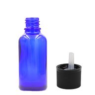 30 ml Butelka z Niebieskiego Szkła z Zakrętką i Zakraplaczem Push Off