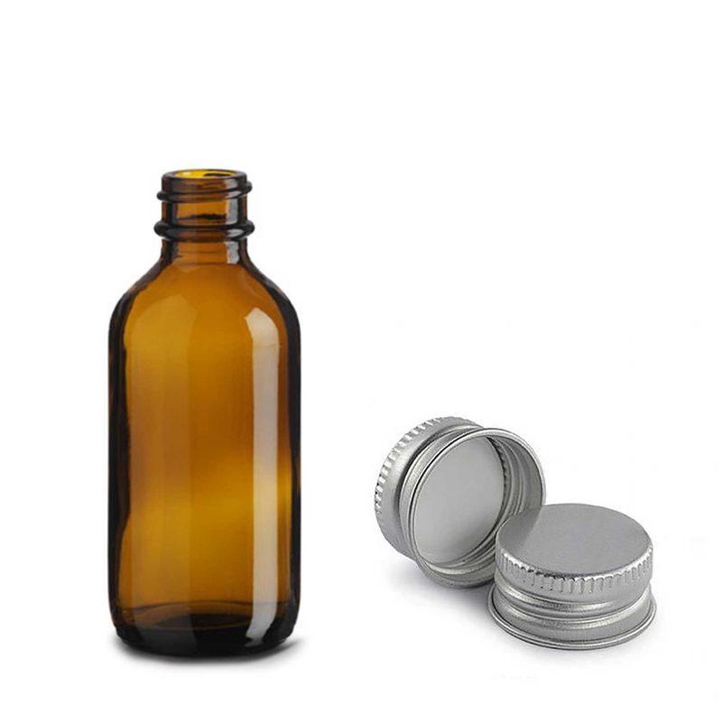 60 ml Butelka Boston ze Szkła Bursztynowego z Aluminiową Zakrętką