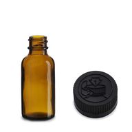 30 ml Butelka Boston ze Szkła Bursztynowego z Plastikową Zakrętką Push Off