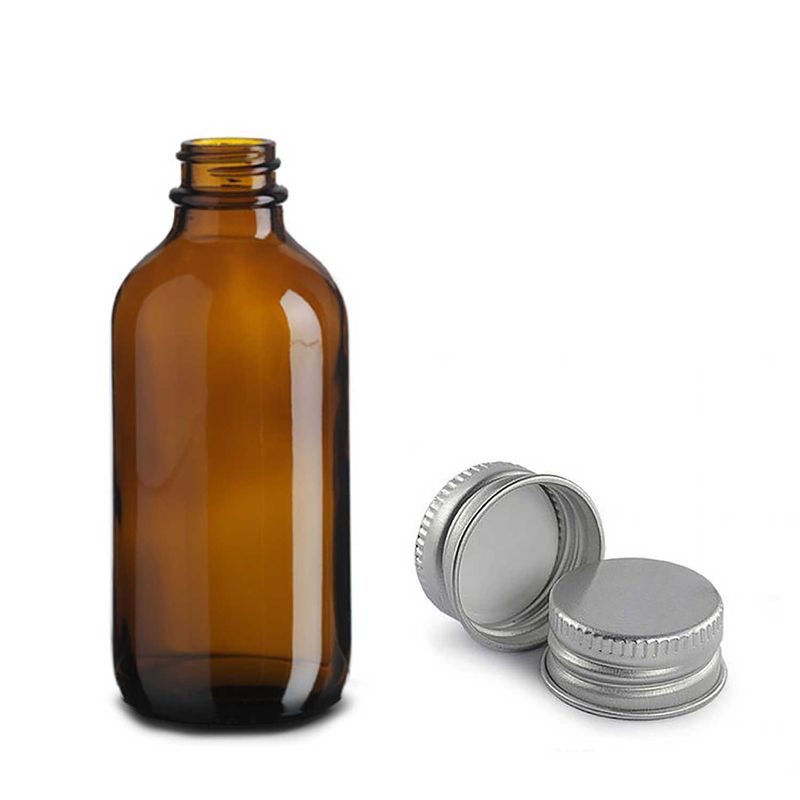 120 ml Butelka Boston ze Szkła Bursztynowego z Aluminiową Zakrętką