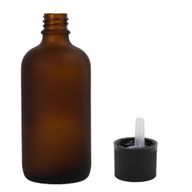50 ml Butelka z Bursztynowego Mrożonego Szkła z Zakrętką Push Off i Zakraplaczem