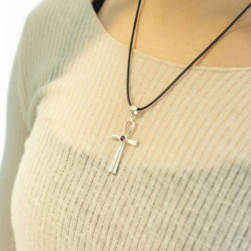 Posrebrzany Naszyjnik Duchowy - Symbol Ankh