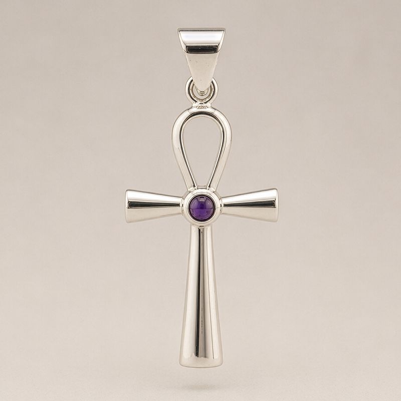 Posrebrzany Naszyjnik Duchowy - Symbol Ankh