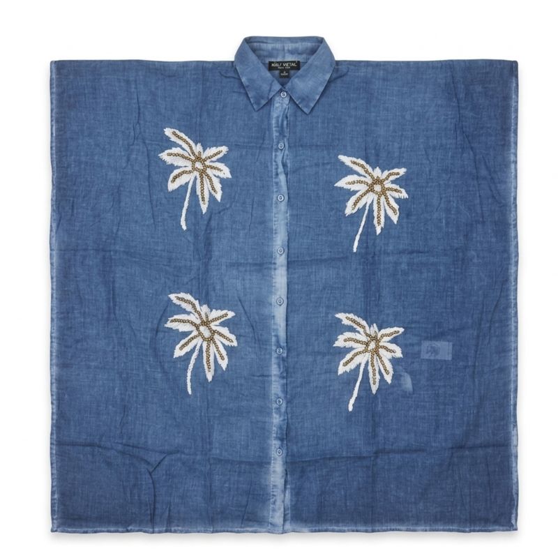 Narzutka Nomad Sari - Niebieska z Palmami