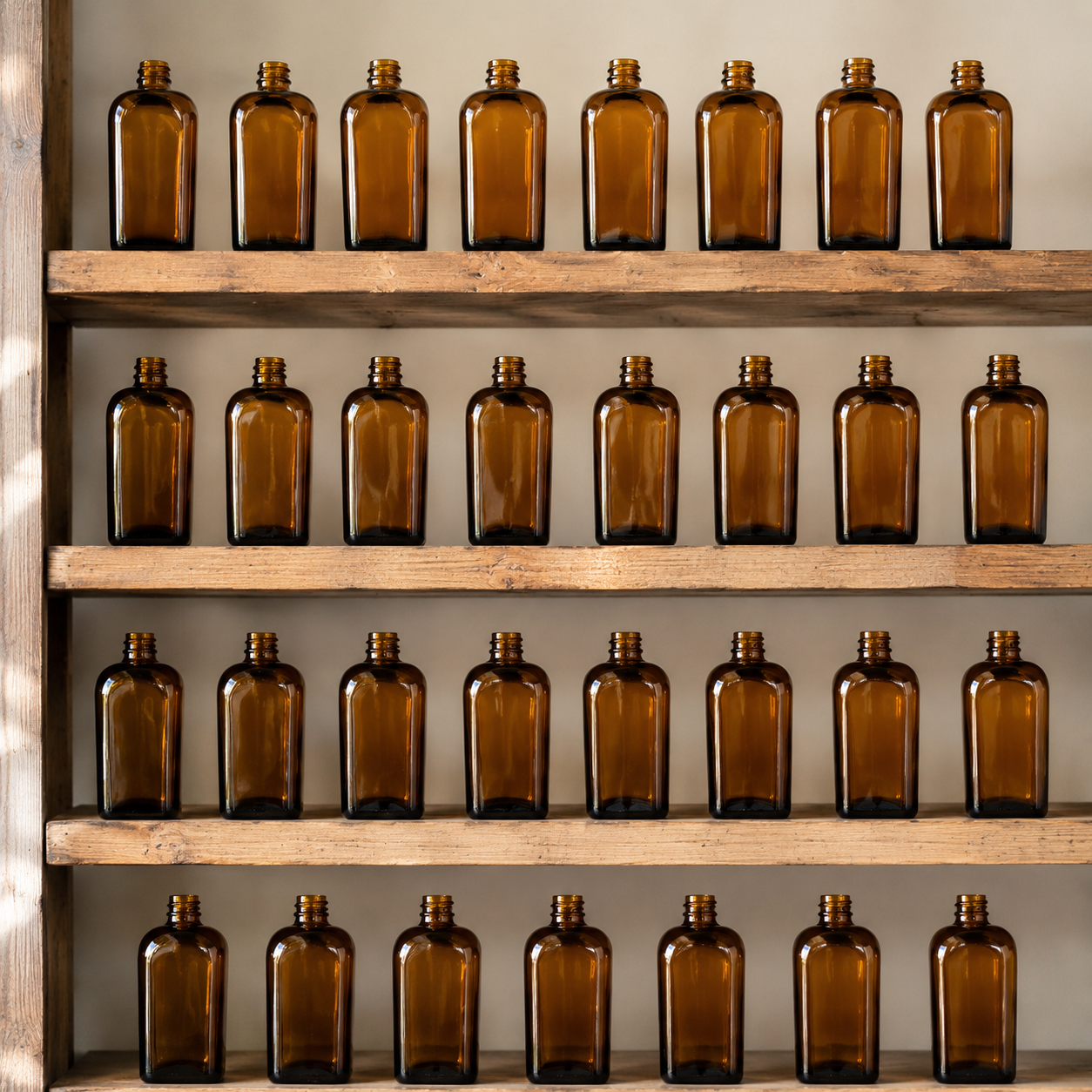 Butelki Alchemiczne z Bursztynowego Szkła