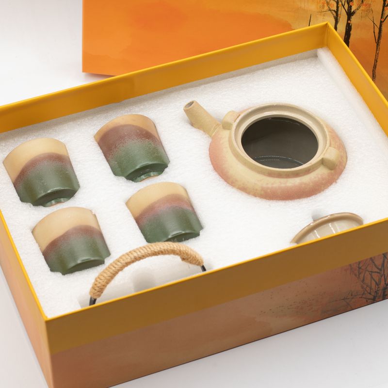 Zestaw do herbaty w japońskim stylu kyusu – do zielonej herbaty – cztery filiżanki