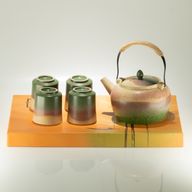 Zestaw do herbaty w japońskim stylu kyusu – do zielonej herbaty – cztery filiżanki