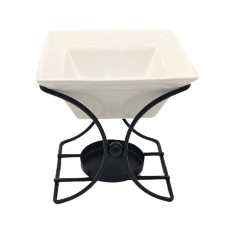 Kwadratowy stojak ceramiczno-metalowy