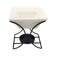 Kwadratowy stojak ceramiczno-metalowy