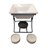 Kwadratowy stojak ceramiczno-metalowy