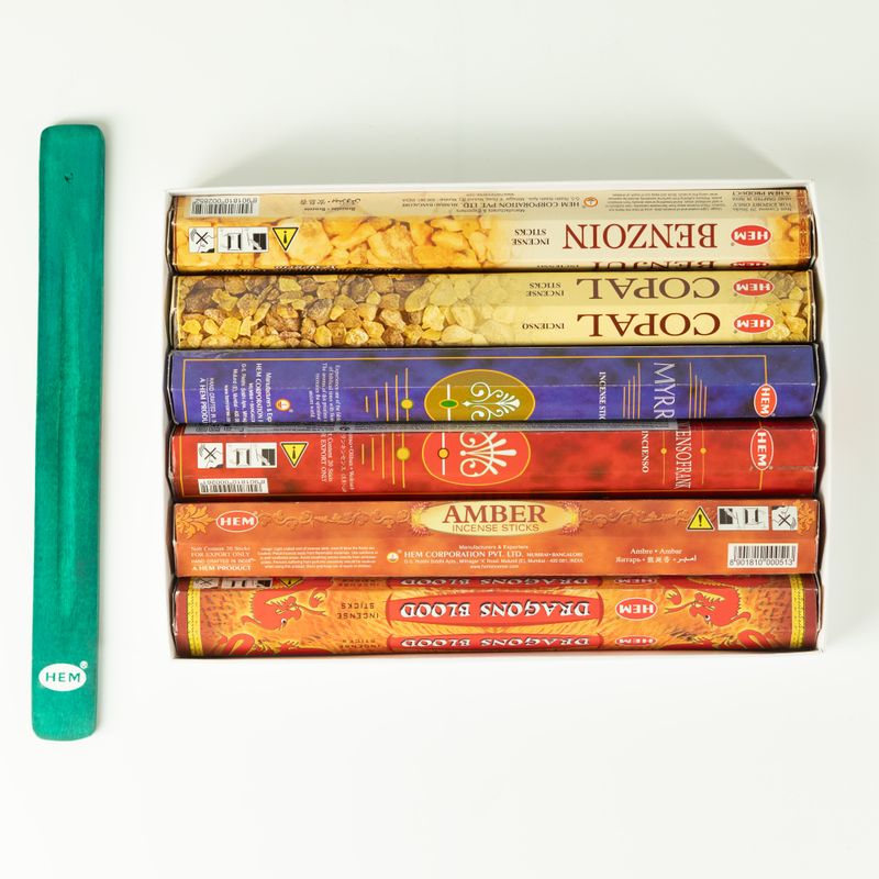 HEM Hexagonal Incense - Kolekcja żywic i łapacz popiołu (zestaw mieszany 6)