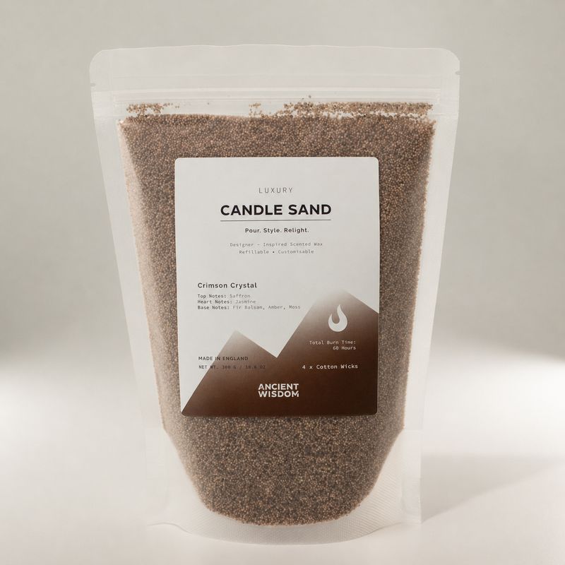 Pachnący piasek do świec - mocha-brązowy - karmazynowy kryształ - 300 g