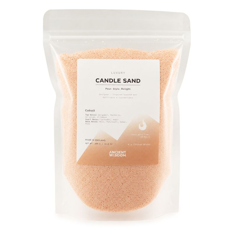 Piasek zapachowy do świec - taupe pomarańczowy - kobaltowy - 300 g